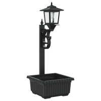 Produktbild för Pollare med Blomlåda Svart 29 x 28 x 74 cm ABS och PP