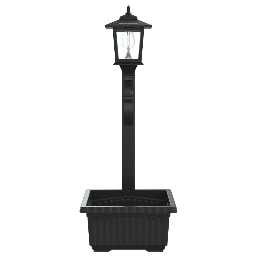 Produktbild för Pollare med Blomlåda Svart 29 x 28 x 74 cm ABS och PP