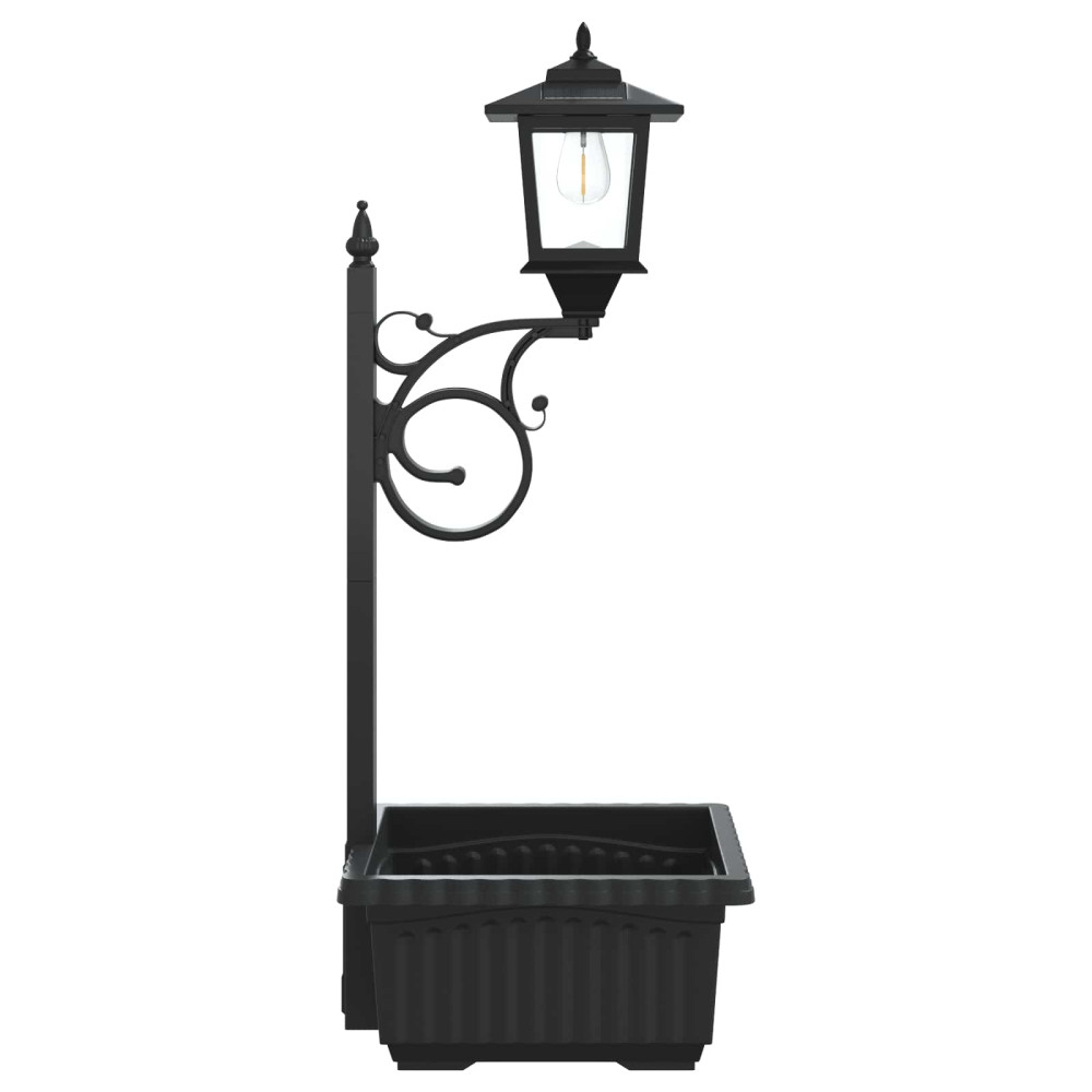 Produktbild för Pollare med Blomlåda Svart 29 x 28 x 74 cm ABS och PP