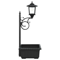 Produktbild för Pollare med Blomlåda Svart 29 x 28 x 74 cm ABS och PP