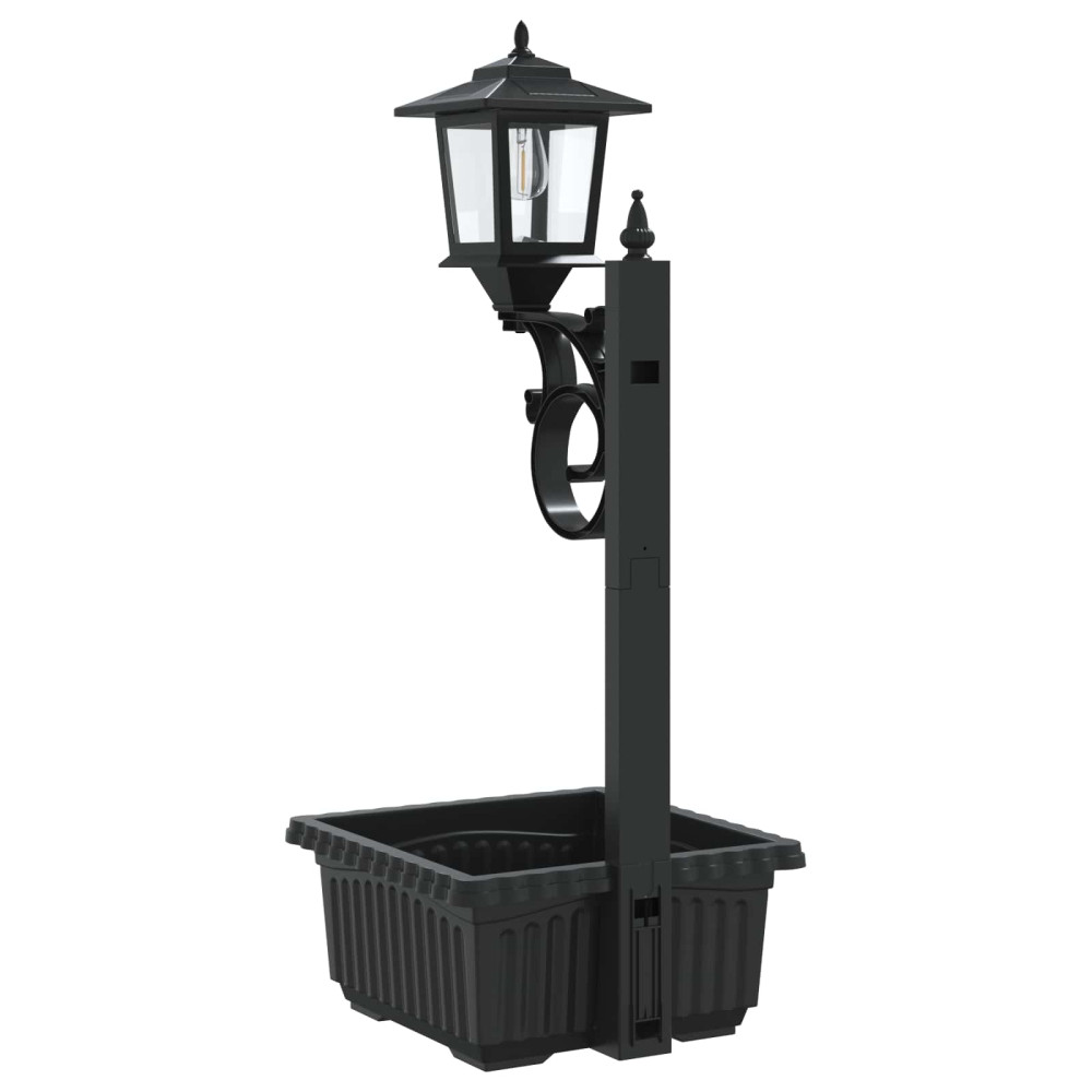 Produktbild för Pollare med Blomlåda Svart 29 x 28 x 74 cm ABS och PP