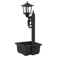 Produktbild för Pollare med Blomlåda Svart 29 x 28 x 74 cm ABS och PP