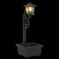 Produktbild för Pollare med Blomlåda Svart 29 x 28 x 74 cm ABS och PP