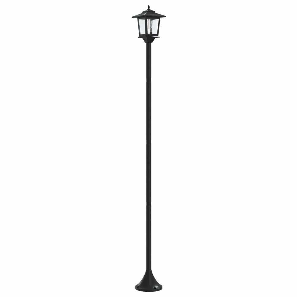 Produktbild för Lampstolpsset with LED Bulb 2 st Svart 16 x 16 x 156 cm
