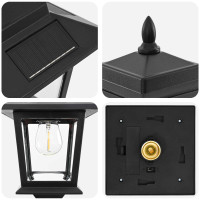 Produktbild för Lampstolpsset with LED Bulb 2 st Svart 16 x 16 x 156 cm