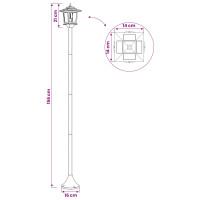 Produktbild för Lampstolpsset with LED Bulb 2 st Svart 16 x 16 x 156 cm