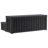 Produktbild för Badtunna Steg med Förvaring 2-Stegs Svart 93 x 57 x 35 cm PP