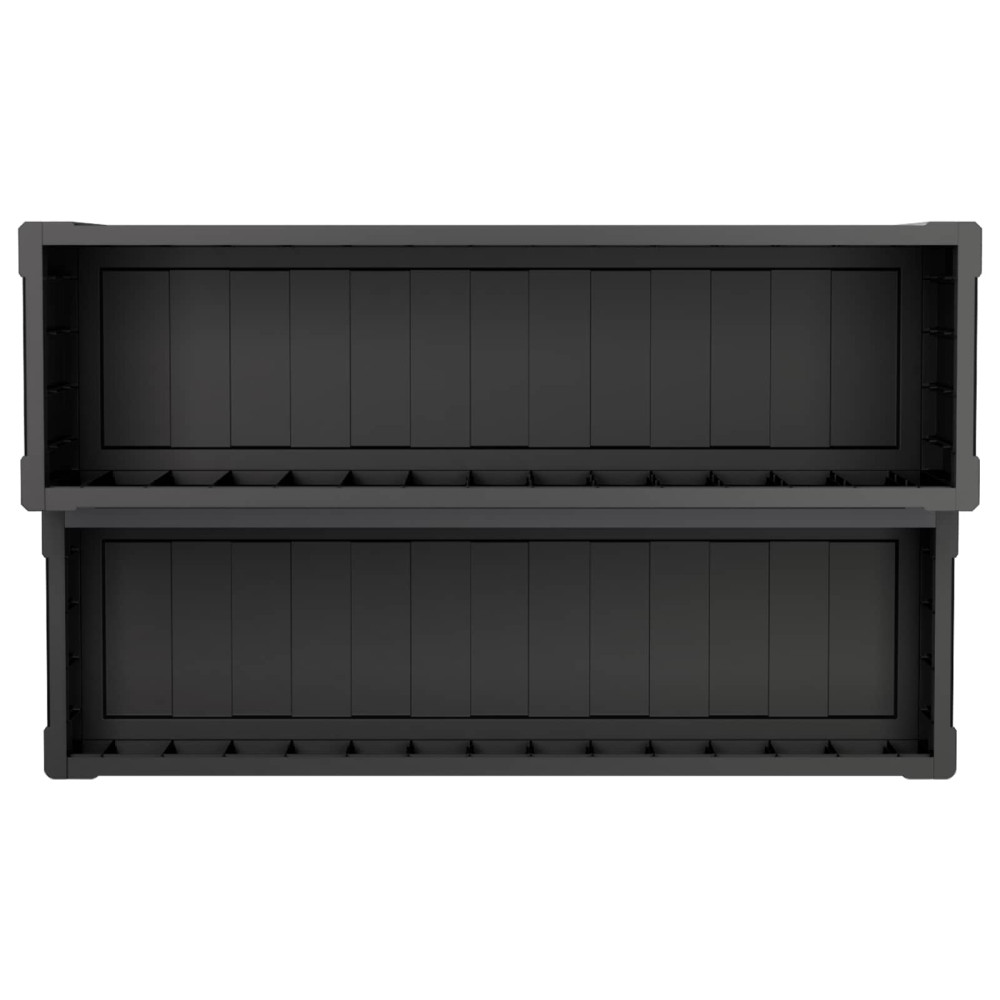 Produktbild för Badtunna Steg med Förvaring 2-Stegs Svart 93 x 57 x 35 cm PP