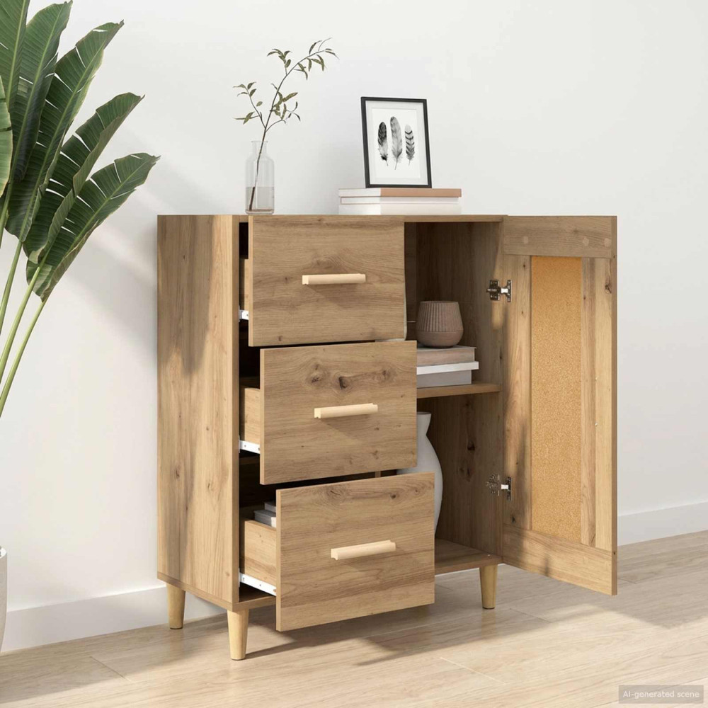 Produktbild för Sideboard Artisan-ek 69,5 x 34 x 90 cm Konstruerat trä