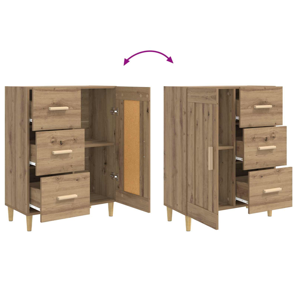 Produktbild för Sideboard Artisan-ek 69,5 x 34 x 90 cm Konstruerat trä