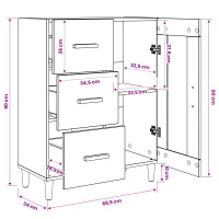 Produktbild för Sideboard Artisan-ek 69,5 x 34 x 90 cm Konstruerat trä