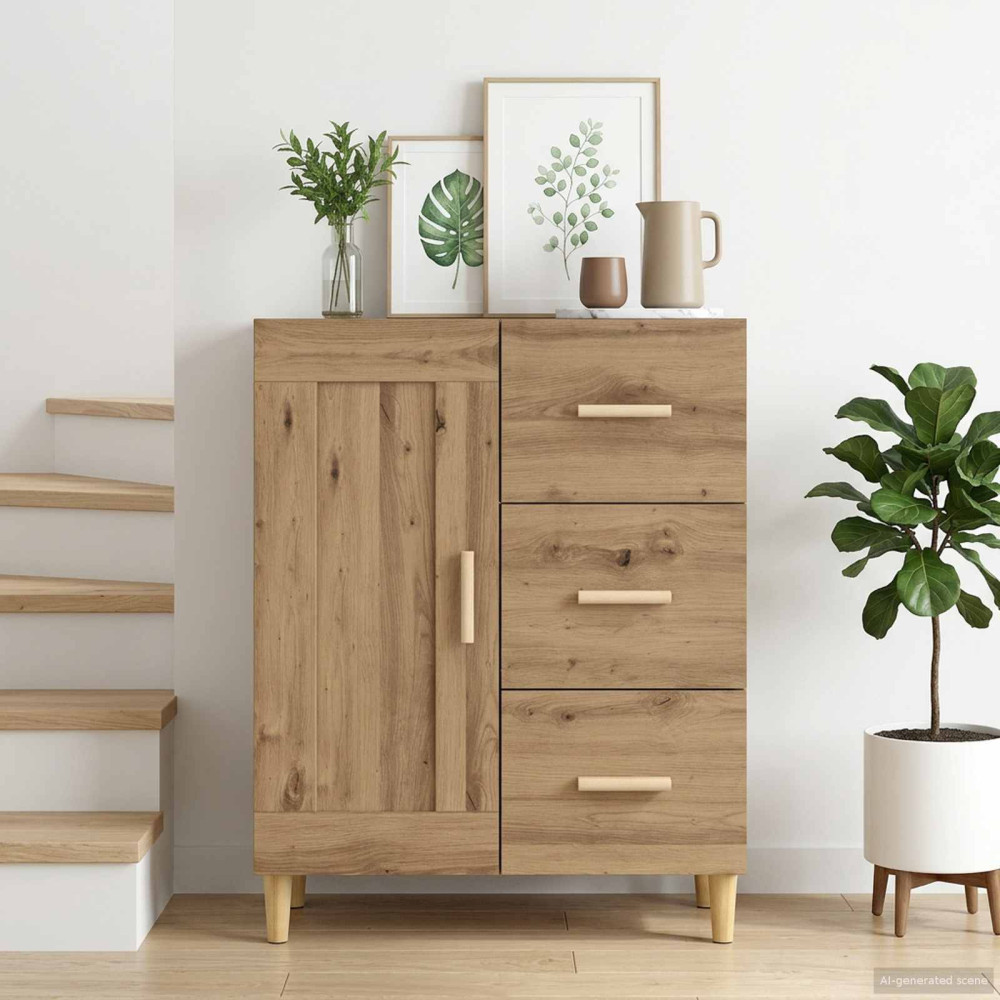 Produktbild för Sideboard Artisan-ek 69,5 x 34 x 90 cm Konstruerat trä
