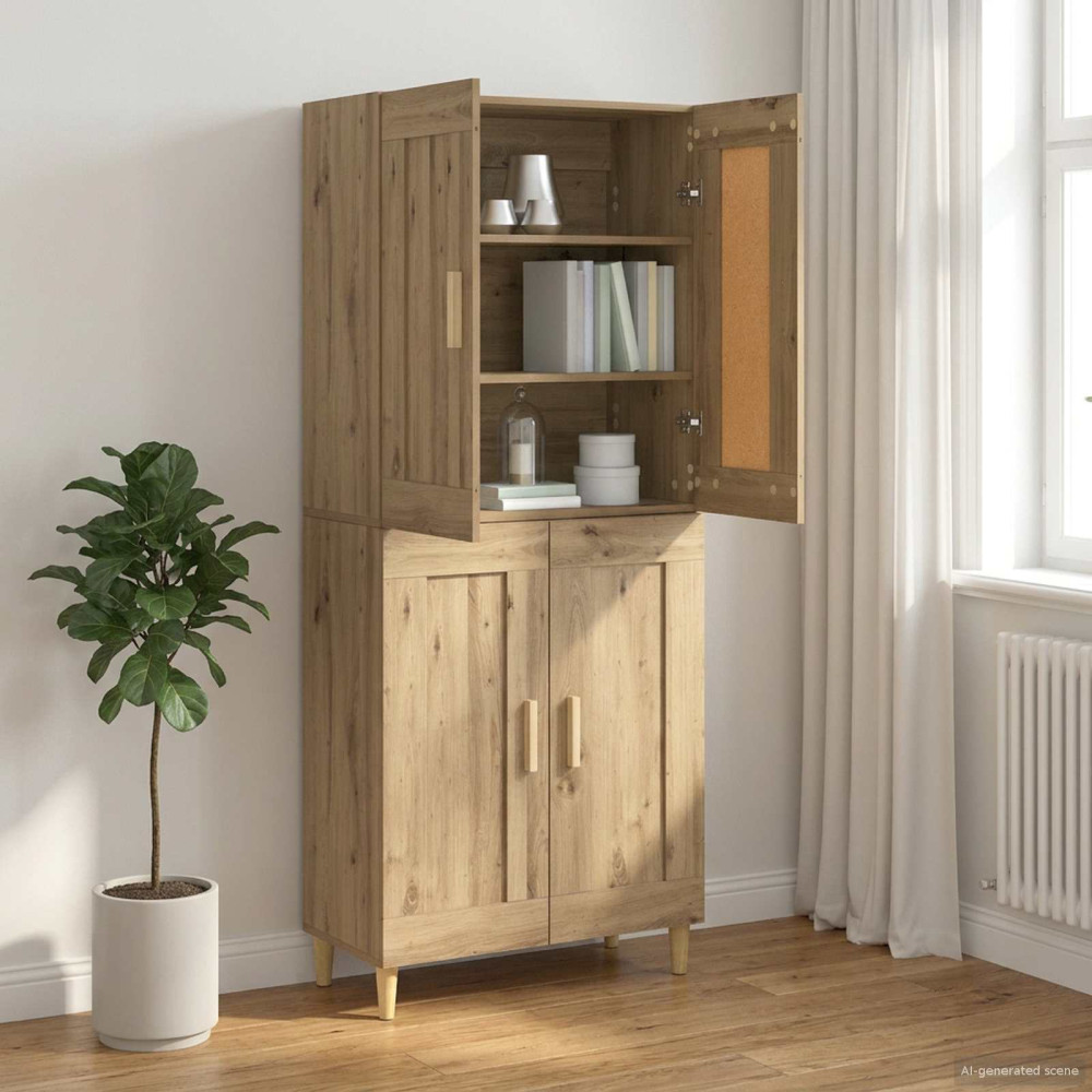 Produktbild för Sideboard Artisan-ek 69,5 x 34 x 90 cm Konstruerat trä