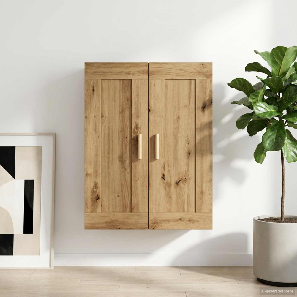 Produktbild för Väggskåp Väggmonterat Artisan-ek 69,5 x 34 x 90 cm