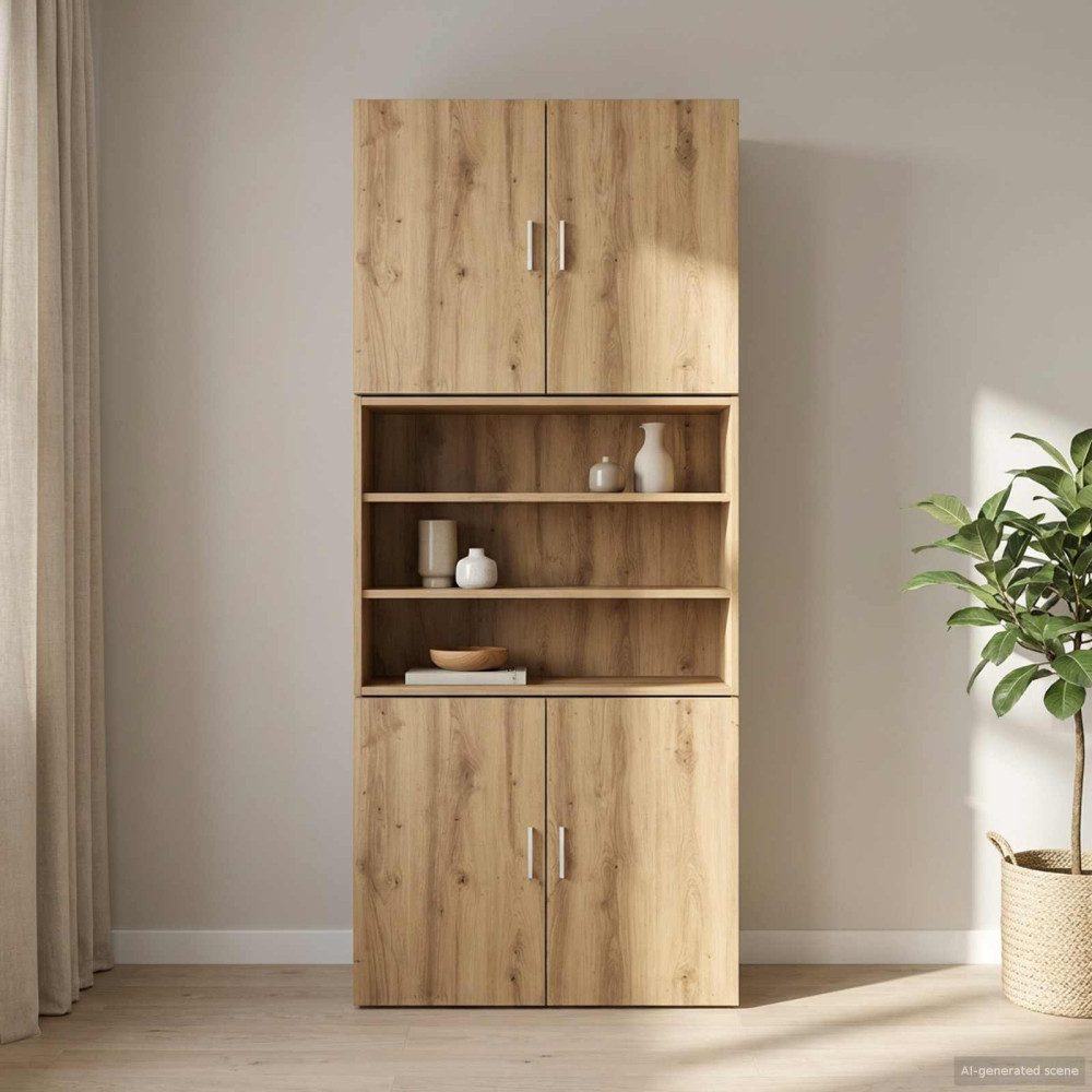 Produktbild för Väggskåp Artisan-ek 80 x 42,5 x 64 cm Konstruerat trä