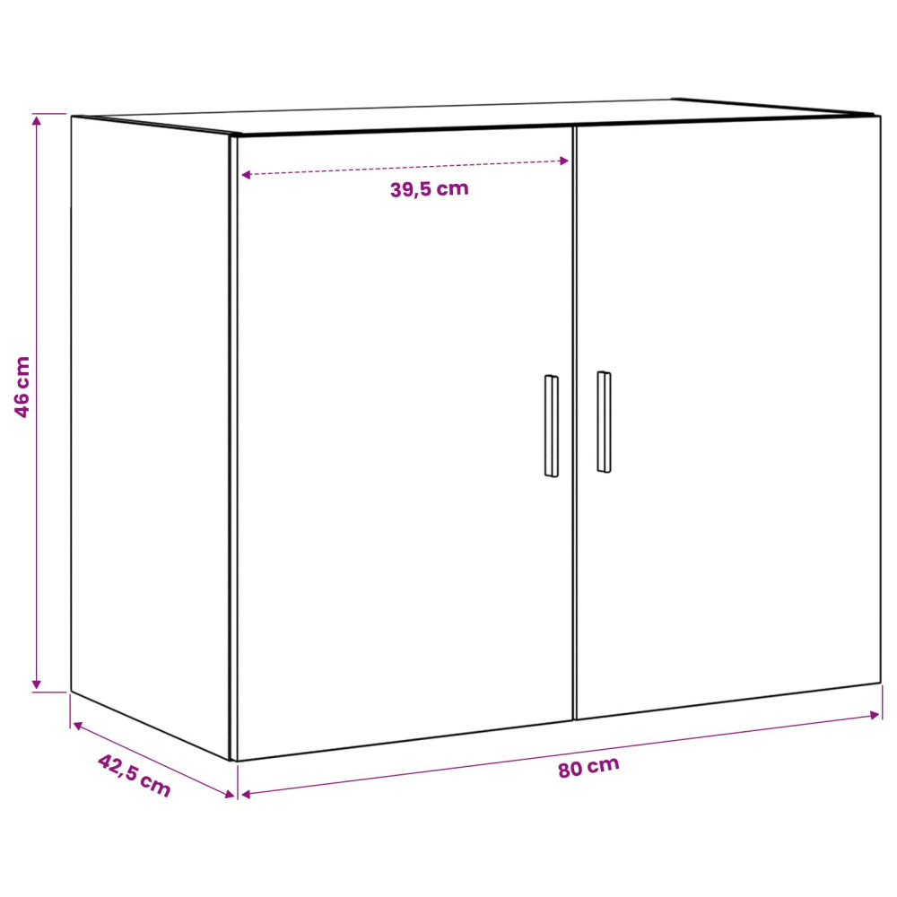 Produktbild för Väggskåp Artisan-ek 80 x 42,5 x 64 cm Konstruerat trä