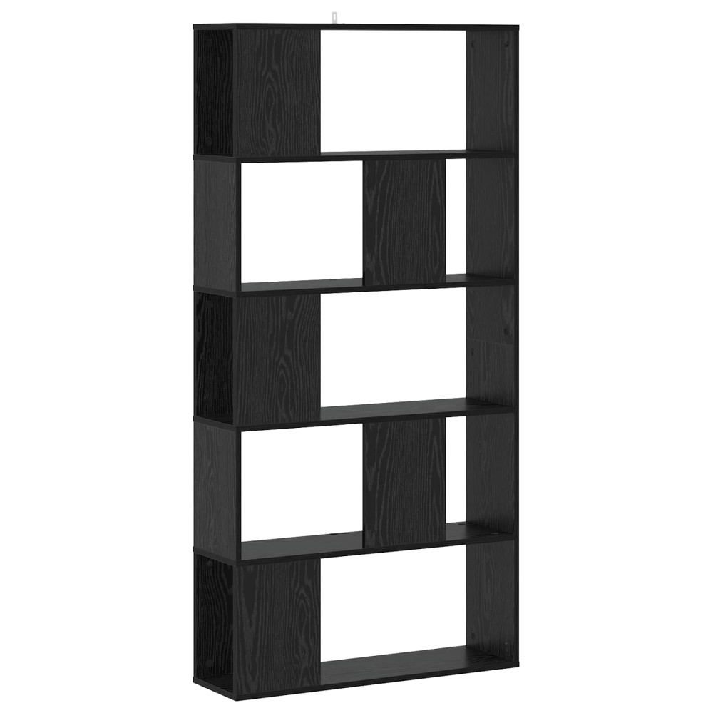 Produktbild för Bokhylla Svart ek 80,5 x 23,5 x 162,5 cm PB