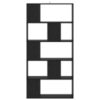 Produktbild för Bokhylla Svart ek 80,5 x 23,5 x 162,5 cm PB