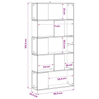 Produktbild för Bokhylla Svart ek 80,5 x 23,5 x 162,5 cm PB