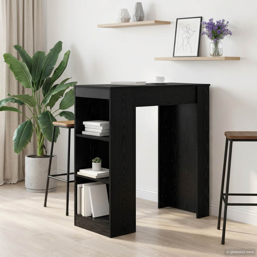 Produktbild för Barbord 95 x 47 x 103,5 cm Konstruerat trä Svart ek