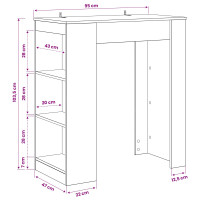 Produktbild för Barbord 95 x 47 x 103,5 cm Konstruerat trä Svart ek