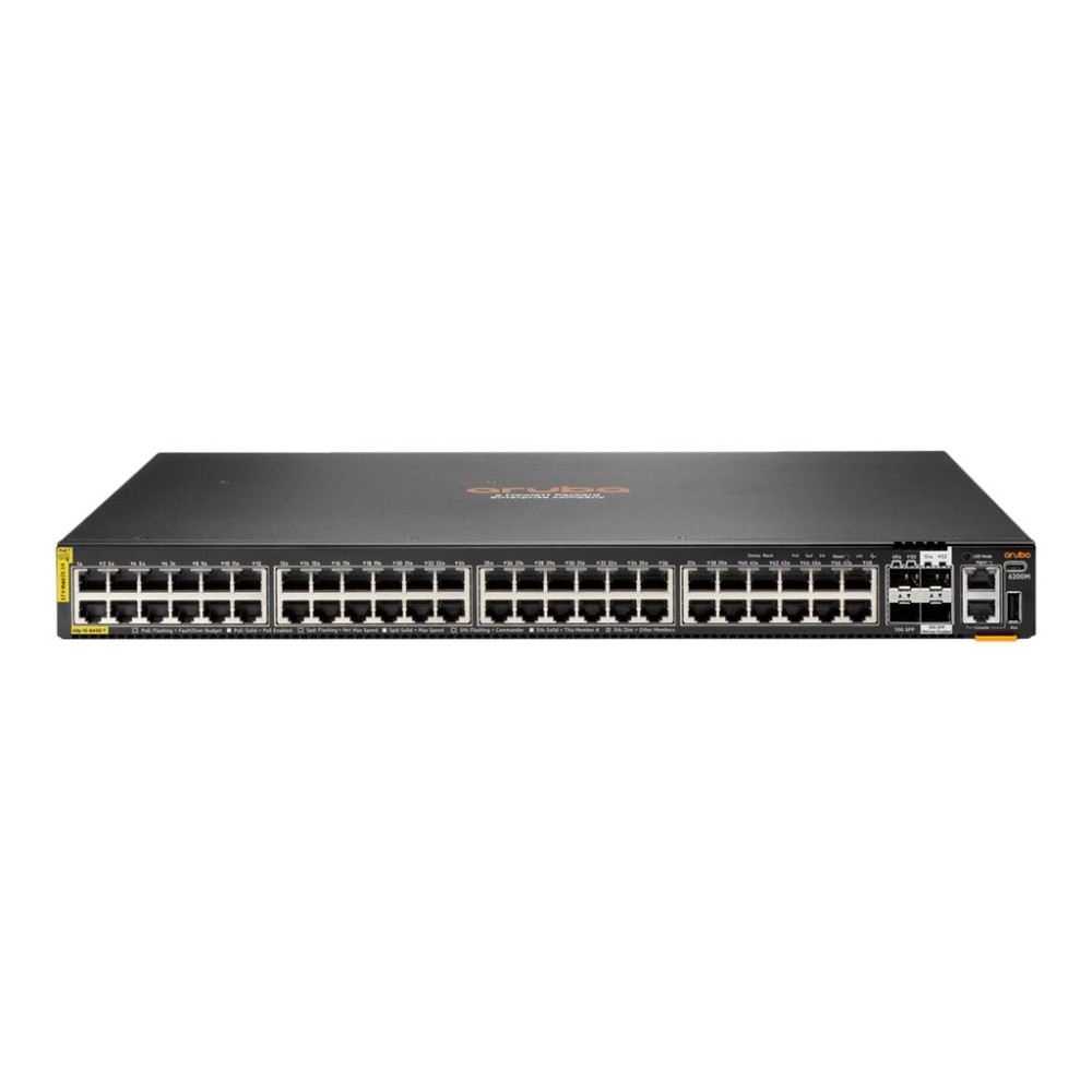 Produktbild för HPE Aruba 6200M 48G Class4 PoE 4SFP+ Switch - switch - max. staplingsavstånd 10 kms - 48 portar - Administrerad - rackmonterbar