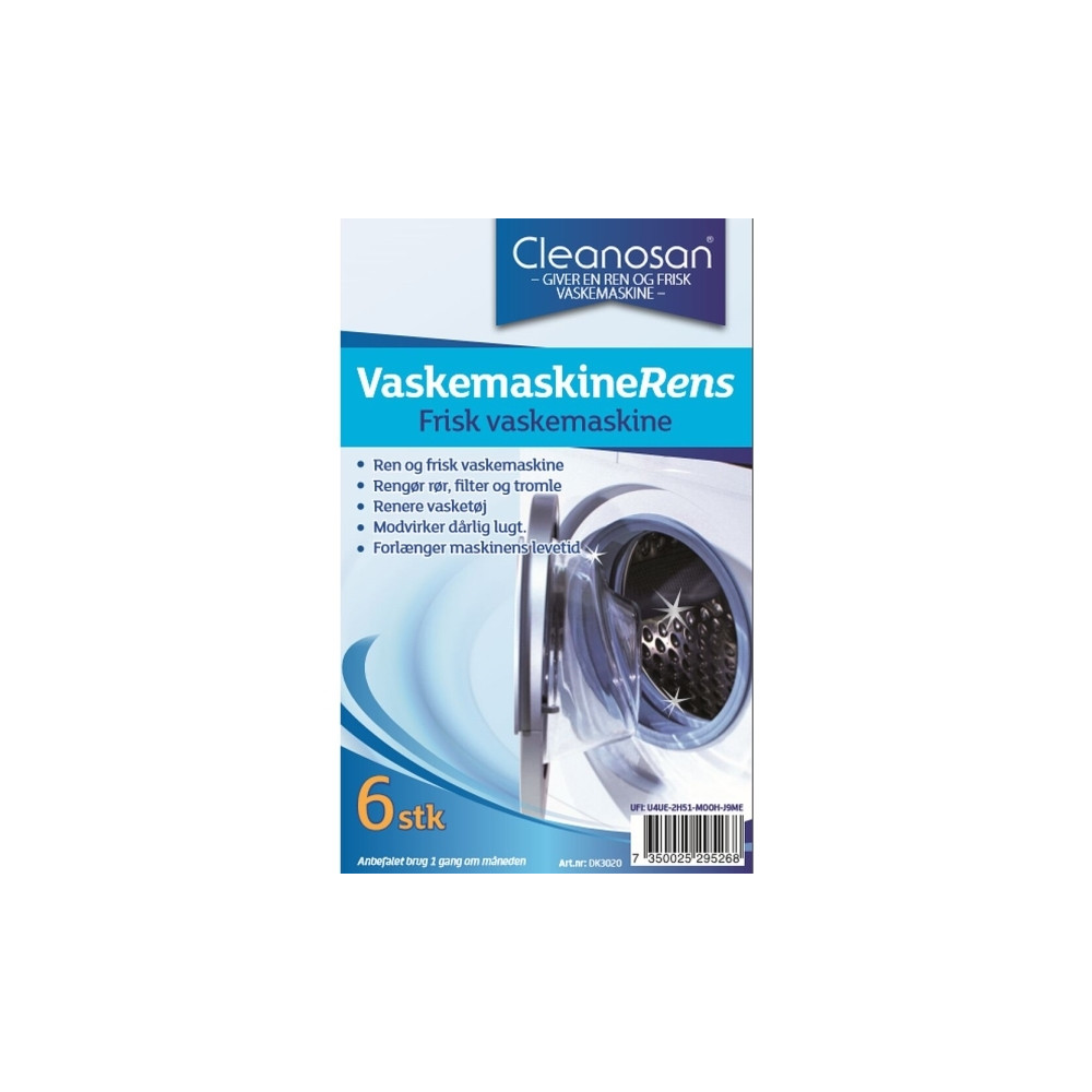 Produktbild för Maskinavkalkningsmedel, Cleanosan, för tvättmaskiner, med fä...