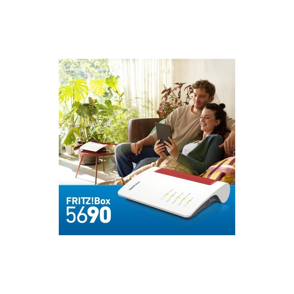 Produktbild för FRITZ!Box 5690 - trådlös router - GPON-teminal - Wi-Fi 7 - skrivbordsmodell, väggmonterbar