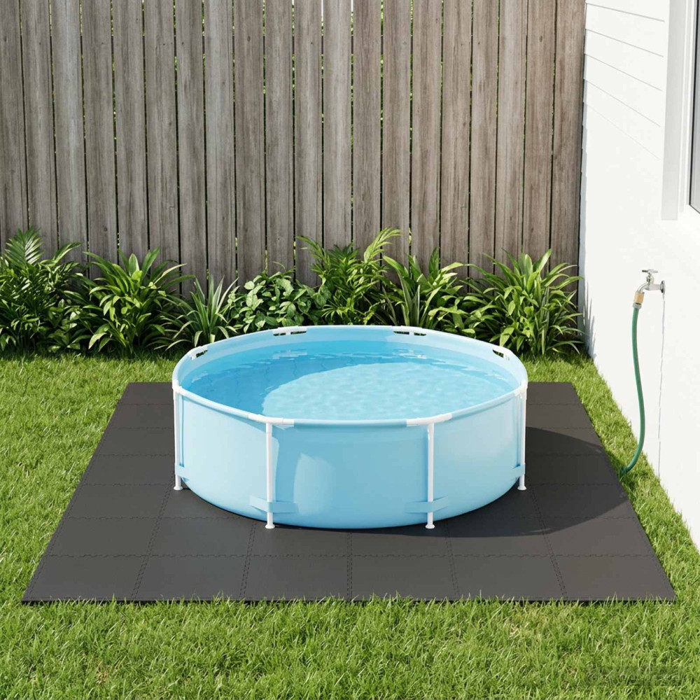Produktbild för Pool grundmatta 50 pcs Svart 18 m² EVA-skum