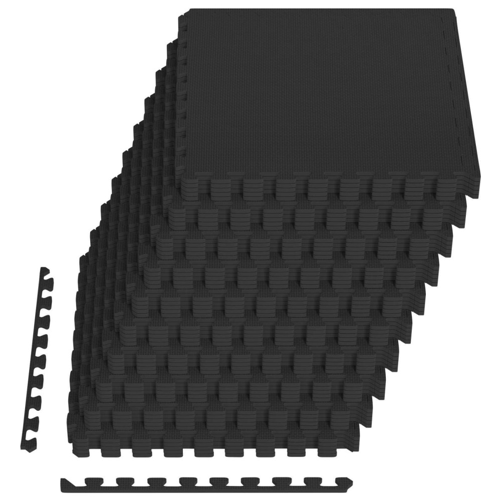 Produktbild för Pool grundmatta 50 pcs Svart 18 m² EVA-skum