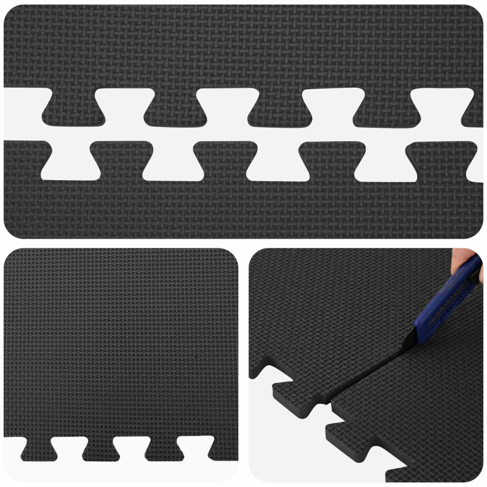 Produktbild för Pool grundmatta 50 pcs Svart 18 m² EVA-skum