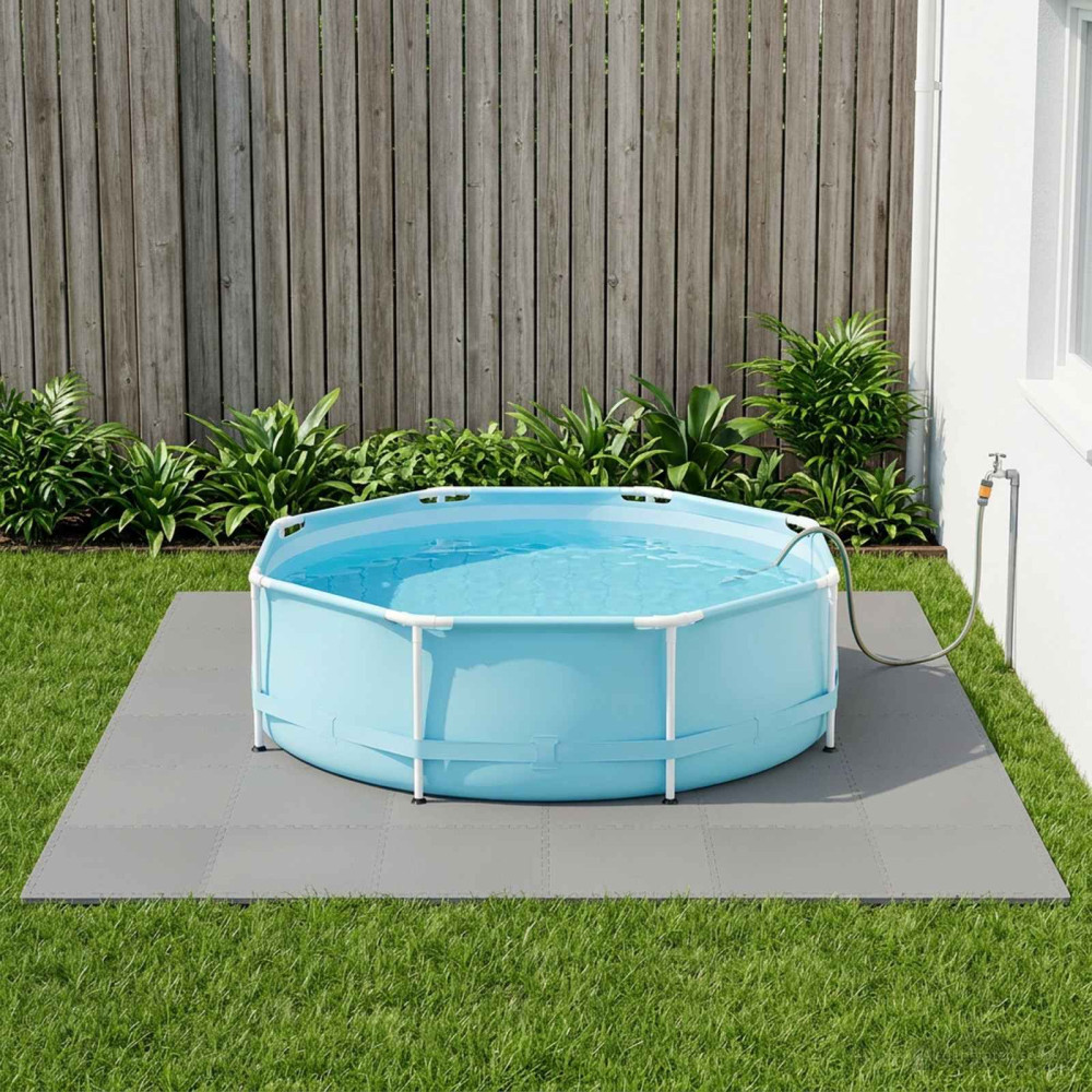 Produktbild för Pool grundmatta 50 pcs Grå 18 m² EVA-skum