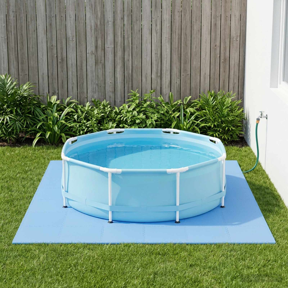 Produktbild för Pool grundmatta 50 pcs Blå 18 m² EVA-skum