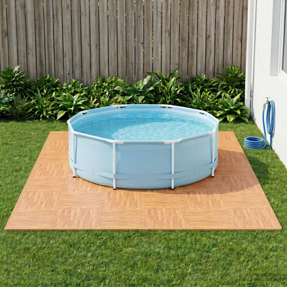 Produktbild för Pool grundmatta 50 pcs trä 18 m² EVA-skum