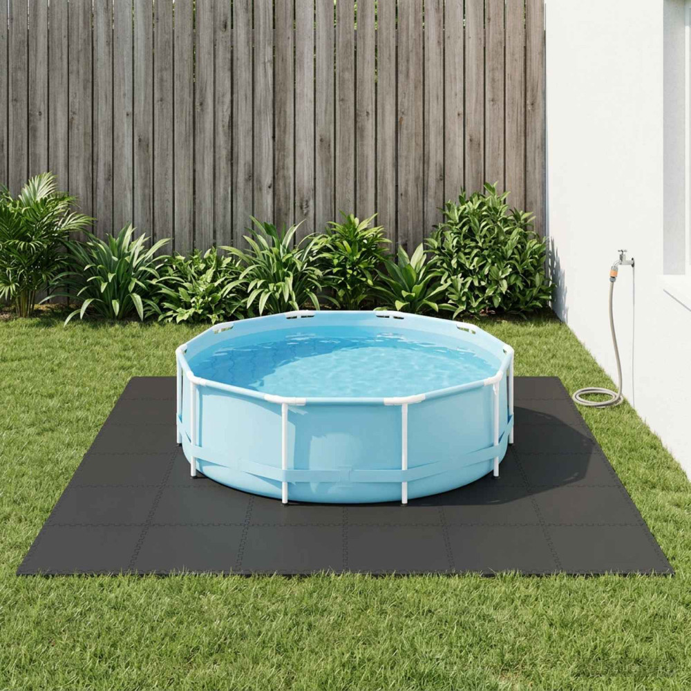 Produktbild för Pool grundmatta 12 pcs Svart 4,32 m² EVA-skum