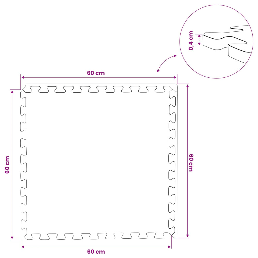 Produktbild för Pool grundmatta 24 pcs Svart 8,64 m² EVA-skum