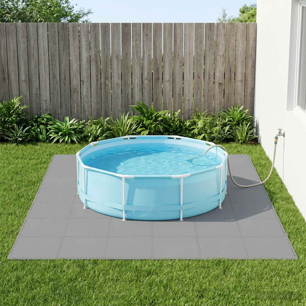 Produktbild för Pool grundmatta 40 pcs Grå 14,4 m² EVA-skum