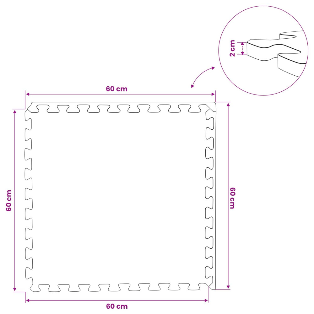 Produktbild för Pool grundmatta 6 pcs Blå 2,16 m² EVA-skum