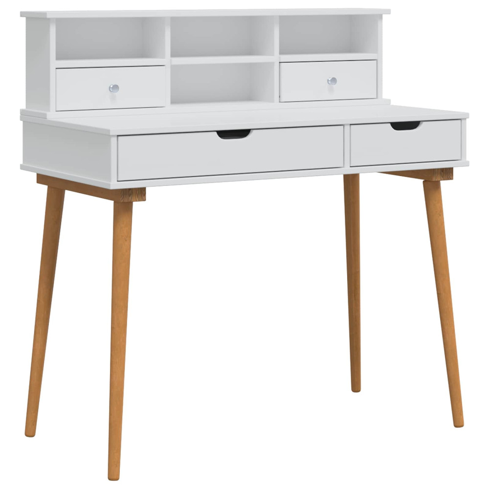 Produktbild för Skrivbordsset FAUSKE 2 pcs Vit 100 x 50 x 103,5 cm