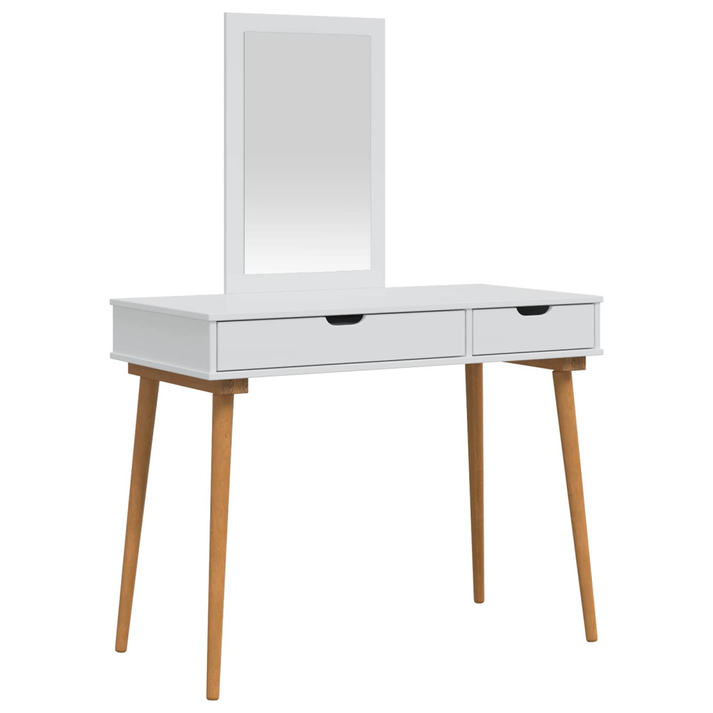 Produktbild för Skrivbordsset FAUSKE 2 pcs Vit 100 x 50 x 143 cm