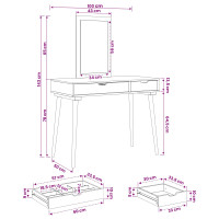 Produktbild för Skrivbordsset FAUSKE 2 pcs Vit 100 x 50 x 143 cm