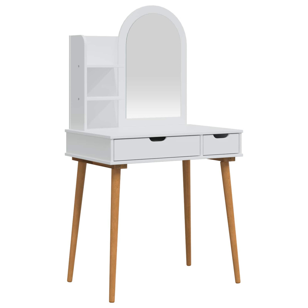 Produktbild för Skrivbordsset FAUSKE 3 pcs Vit 76 x 50 x 143 cm