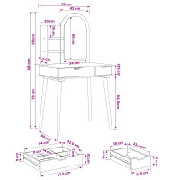 Produktbild för Skrivbordsset FAUSKE 3 pcs Vit 76 x 50 x 143 cm