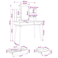 Produktbild för Skrivbordsset FAUSKE 4 pcs Vit 100 x 50 x 143 cm