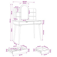 Produktbild för Skrivbordsset FAUSKE 4 pcs Vit 100 x 50 x 143 cm
