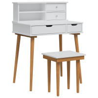 Produktbild för Skrivbordsset FAUSKE 3 pcs Vit 76 x 50 x 103,5 cm