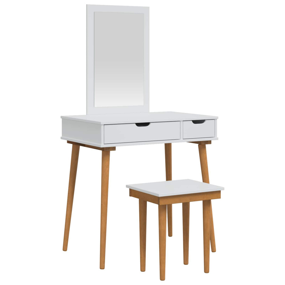 Produktbild för Skrivbordsset FAUSKE 3 pcs Vit 76 x 50 x 143 cm