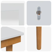 Produktbild för Skrivbordsset FAUSKE 3 pcs Vit 76 x 50 x 143 cm