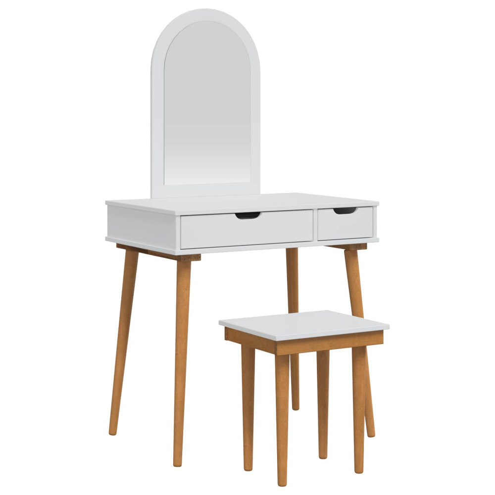 Produktbild för Skrivbordsset FAUSKE 3 pcs Vit 76 x 50 x 143 cm