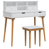 Produktbild för Skrivbordsset FAUSKE 3 pcs Vit 100 x 50 x 103,5 cm